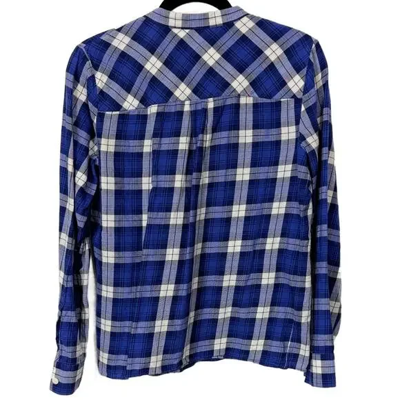 Madewell Blue and White Plaid Casual Shirt - Picture 2 of 4